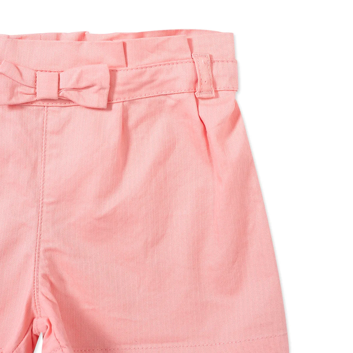 Pink Twill Girls Shorts