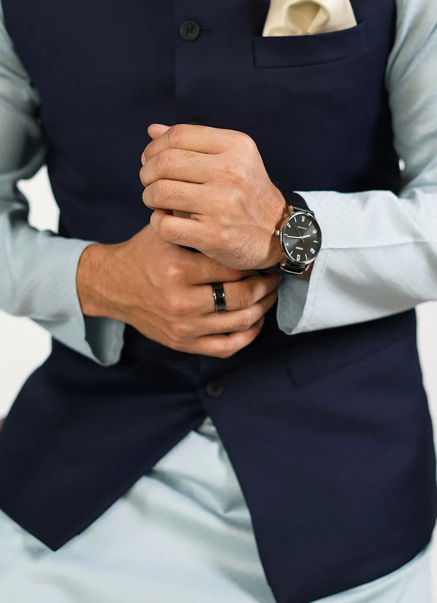 Plain Navy Blue Tropical Exclusive Classic Waist Coat