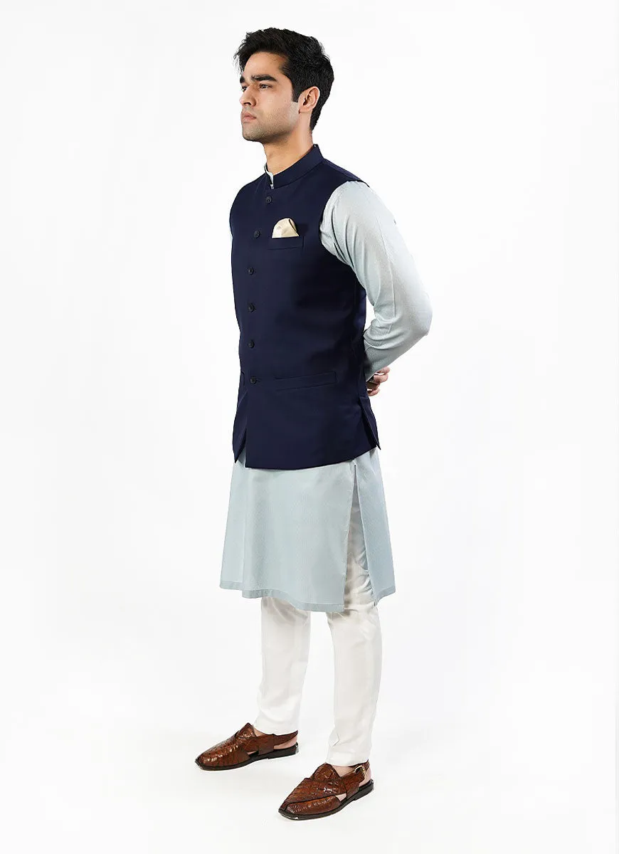 Plain Navy Blue Tropical Exclusive Classic Waist Coat