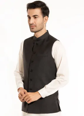 Plain Twill-Charcoal Grey, Pure Wool Waist Coats