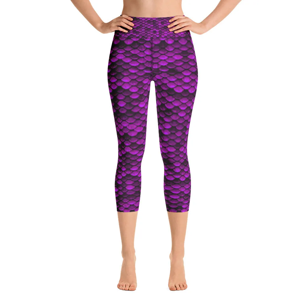 Purple Dragon Skin Yoga Capri Leggings