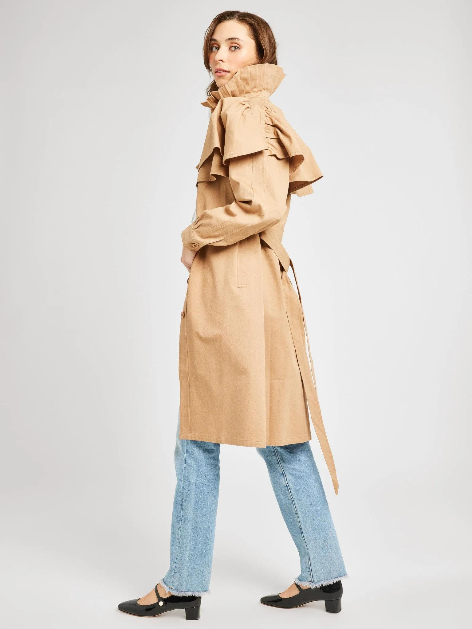 Renata Trench in Almond