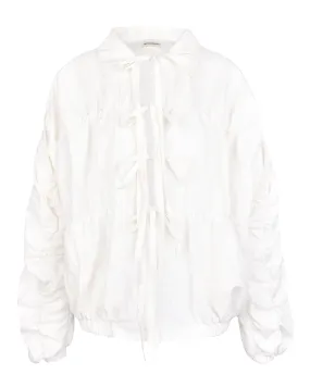 Ruche Tie Jacket - White