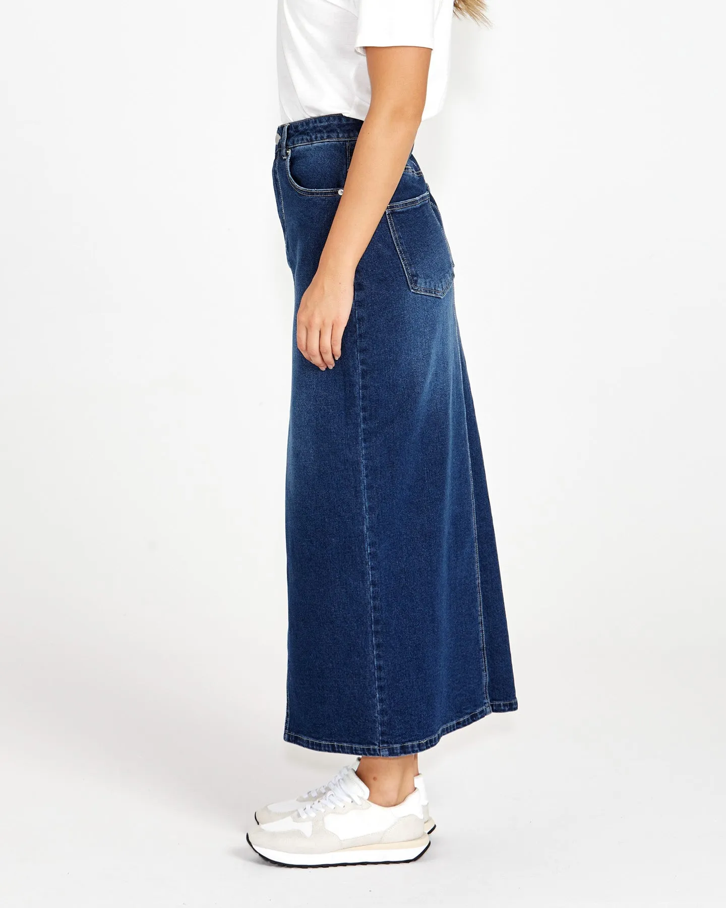 SASS Emerald Denim Maxi Skirt