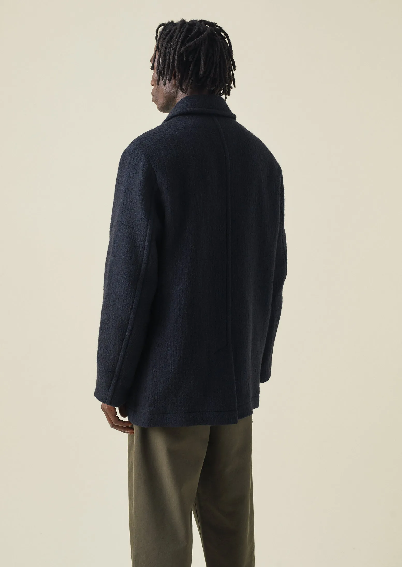 Single Breasted Car Coat | Indigo