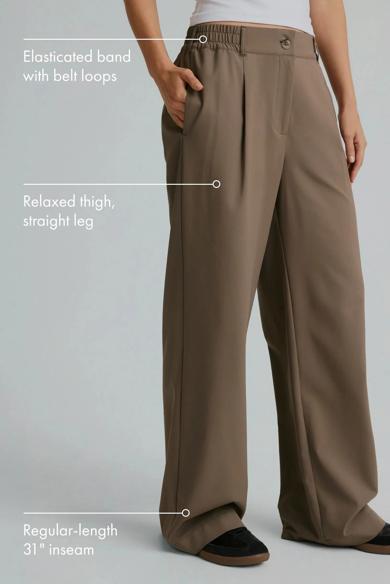 Status Wide Leg Trousers - Dune