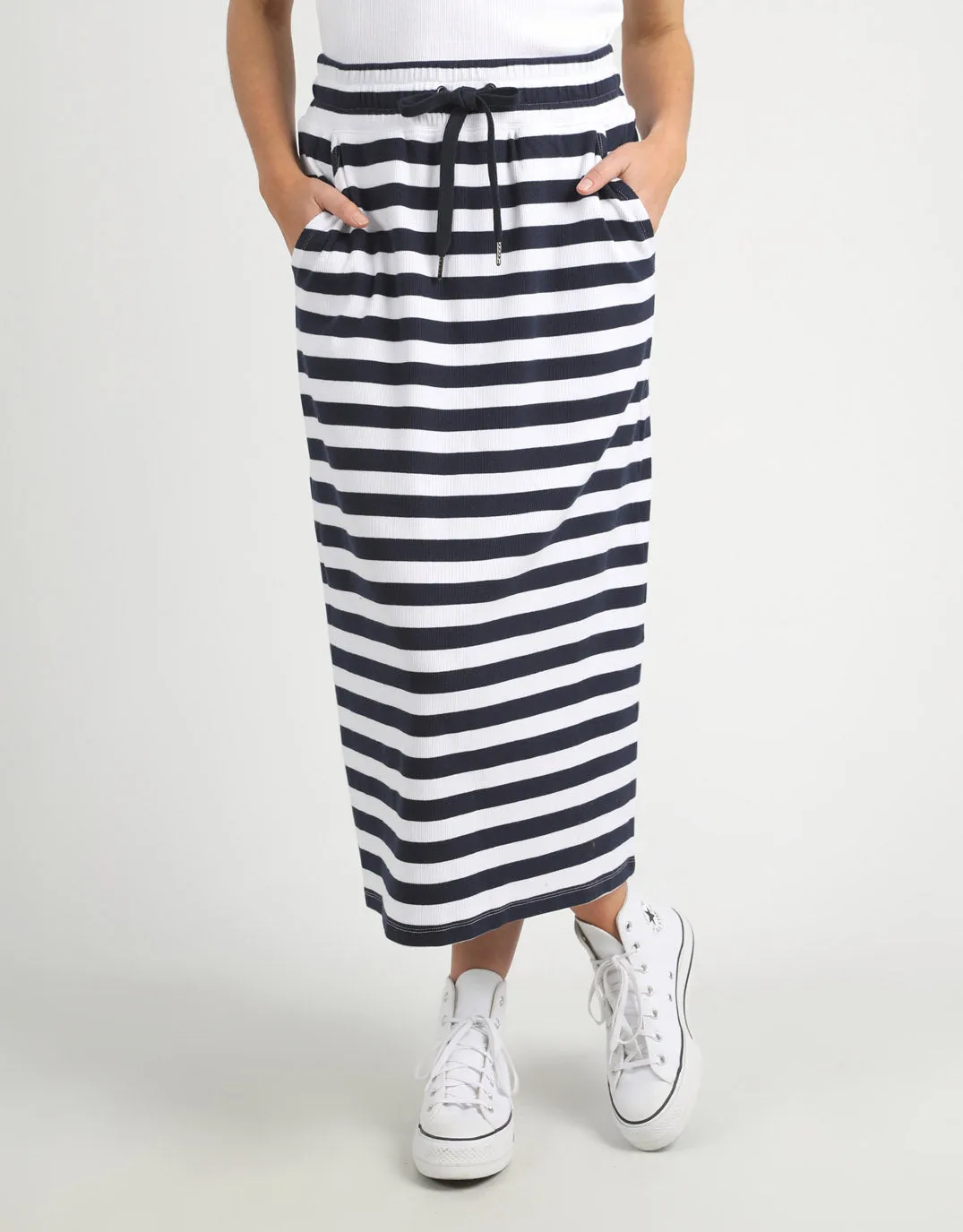 Sunset Stripe Skirt - Navy