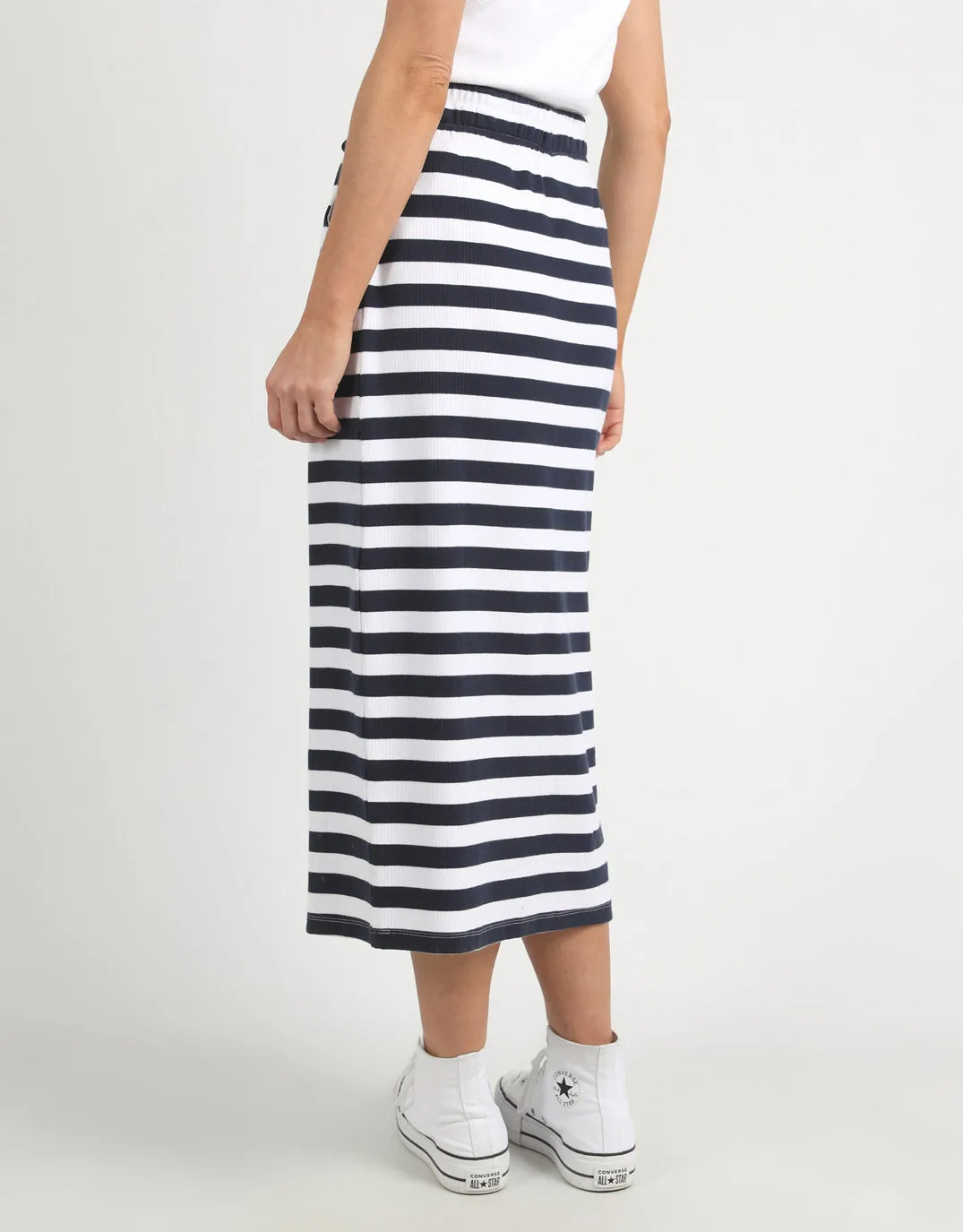 Sunset Stripe Skirt - Navy