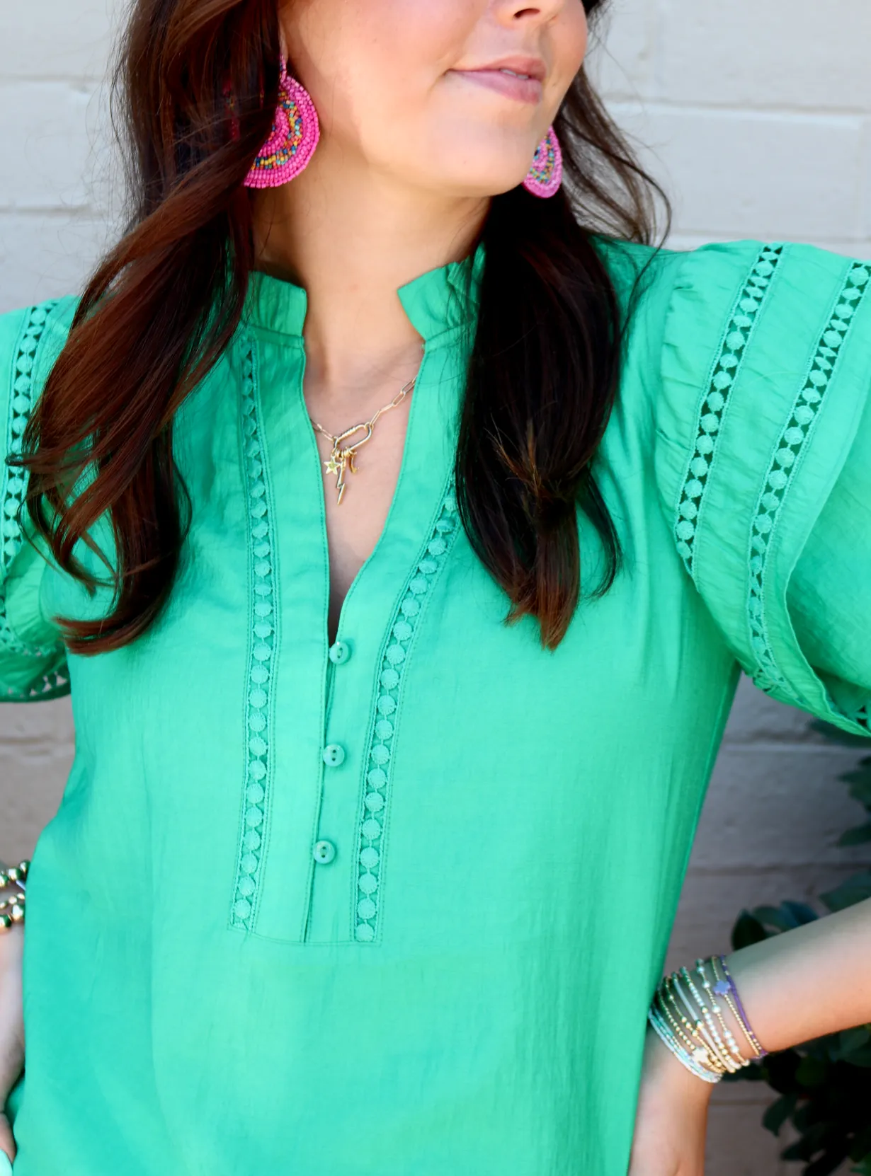 Venice Lace Top | Green