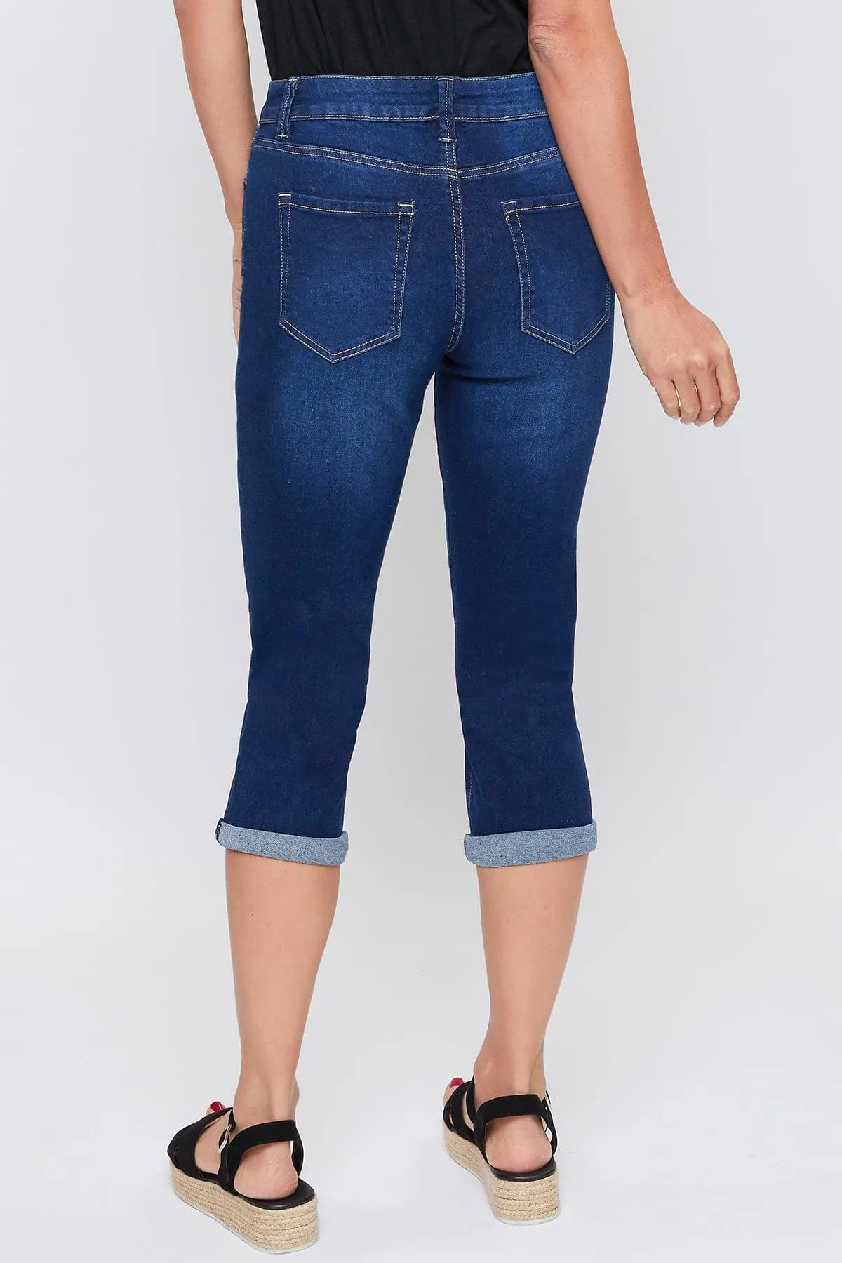 Women's Essential High Rise Cuffed Capri Jeans