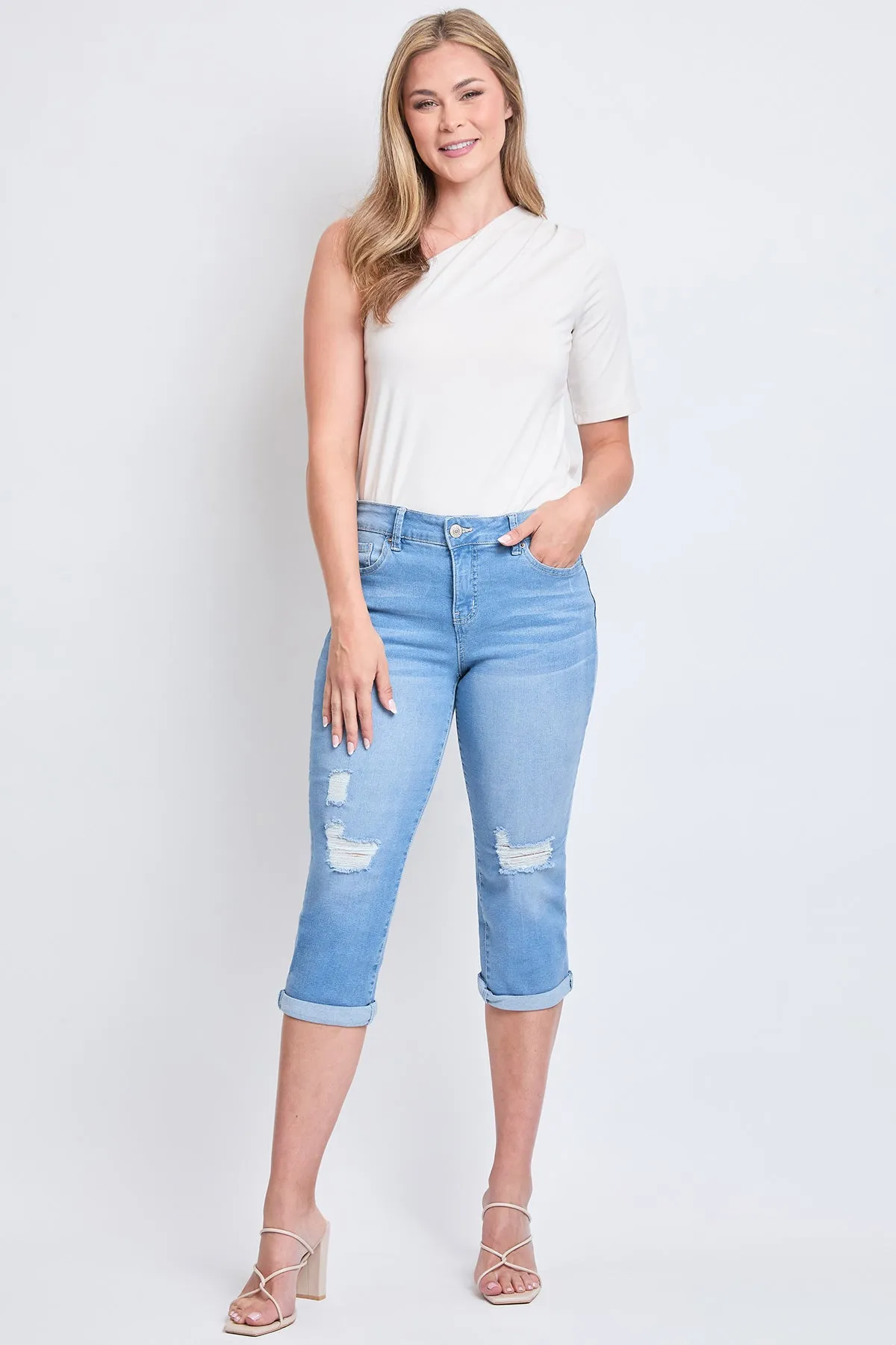 Women's Essential High Rise Cuffed Capri Jeans