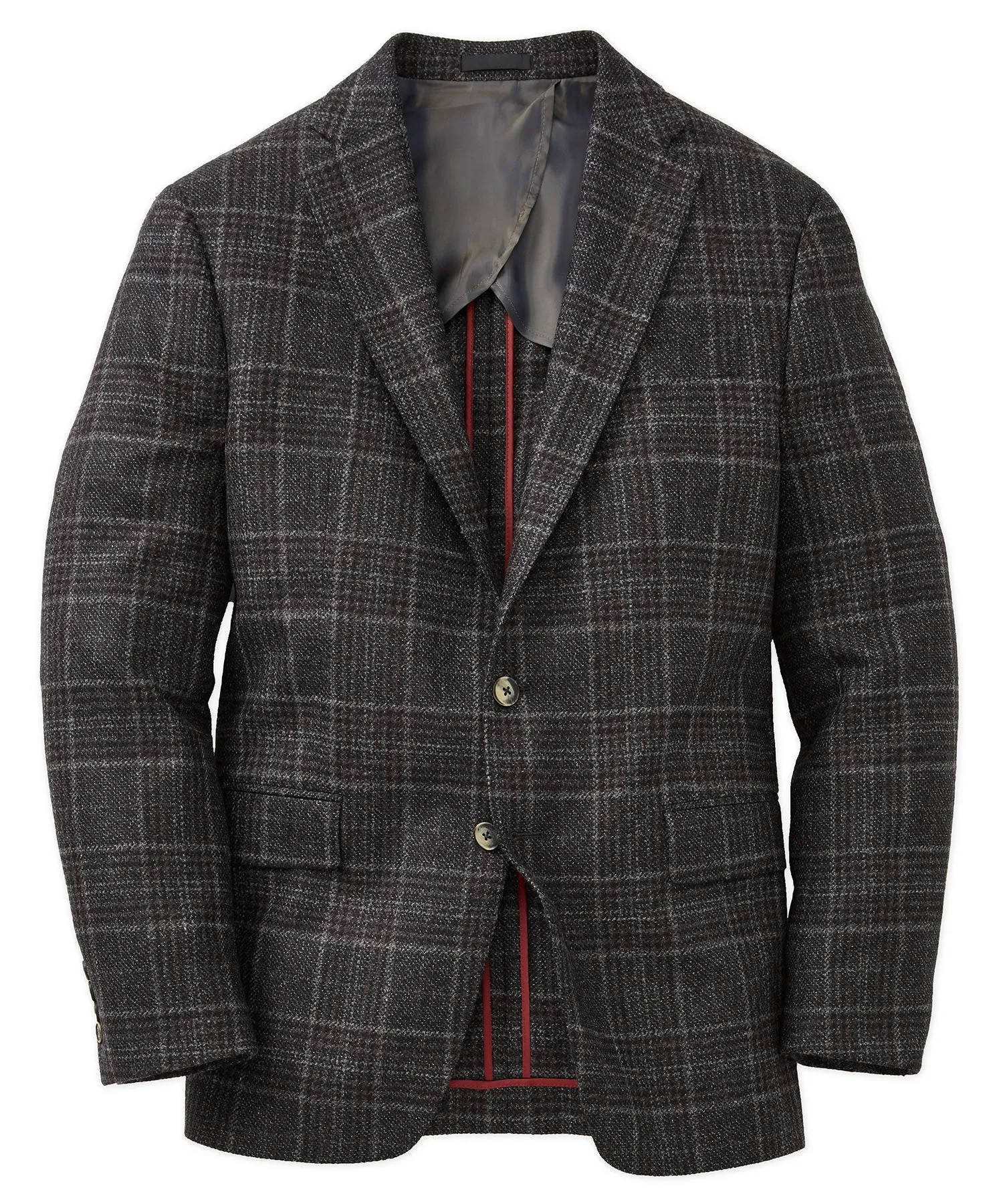 Wool-Cashmere Plaid Sport Coat