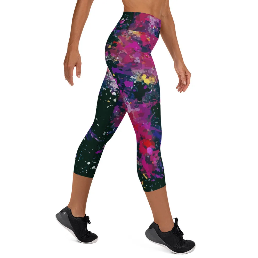 Yoga Capri Leggings Splatter