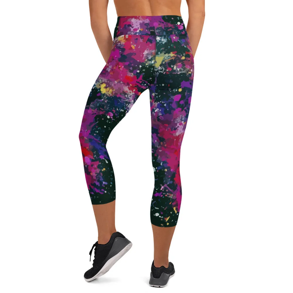 Yoga Capri Leggings Splatter