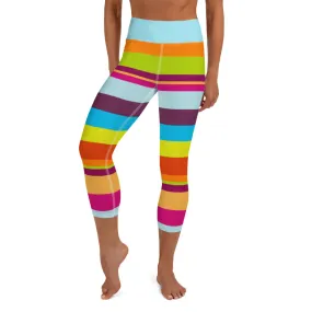 Yoga Capri Leggings Striped